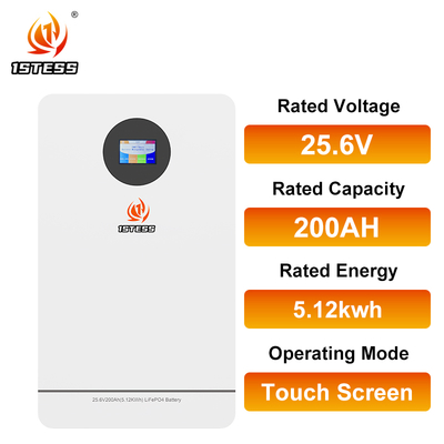 Domowy akumulator ESS 25,6V 200Ah 5,12kWh z kontrolą za pomocą ekranu dotykowego