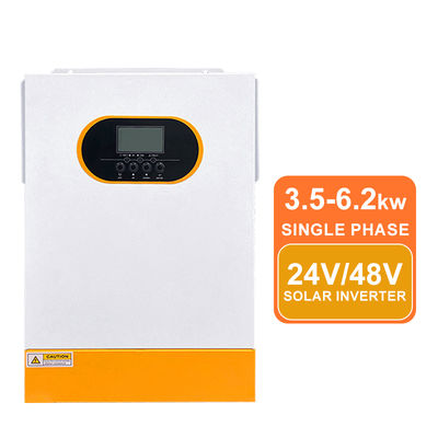 24V 48V Off Grid Solar Inverter Single Phase Pure Sine Wave MPPT Charge Controller 3.5kw 5.5kw 6.2kw Model Can Work Without Battery Support