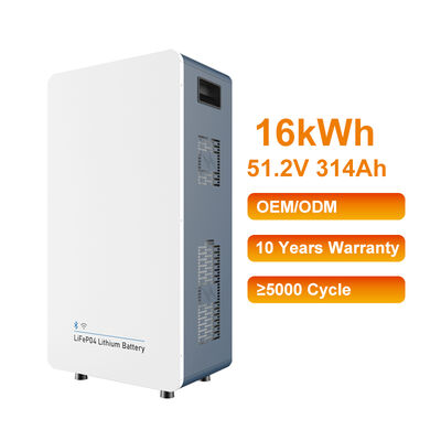Skalowalny do 160KWh All in One Wall Mounted 51.2V 314Ah Lifepo4 Lithium Battery Pack 16KWh Home Energy Storage