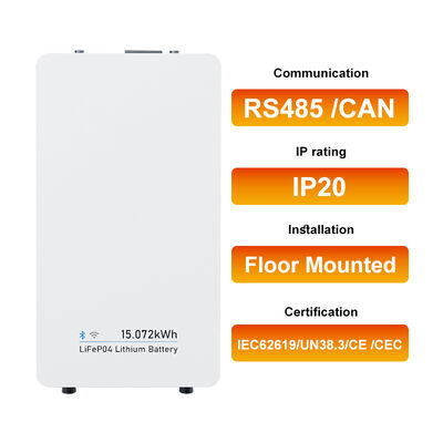 Akumulator litowo-jonowy LiFePO4 48V 314Ah 15kWh, zintegrowana jednostka magazynowania energii domowej, montowana na ścianie