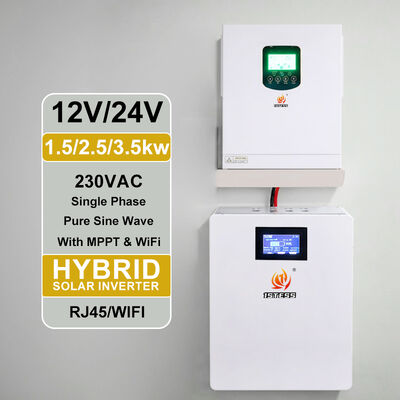 1500W 24V i 2500W 24V Inwerter hybrydowy złączony z siecią czysty falą sinusową MPPT jednofazowa bateria niskiego napięcia Układ słoneczny