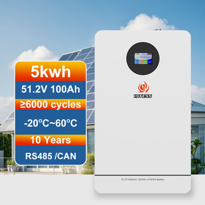 Sleek Wall Mounted 5kWh Solar Battery with Smart Touch Screen Display
